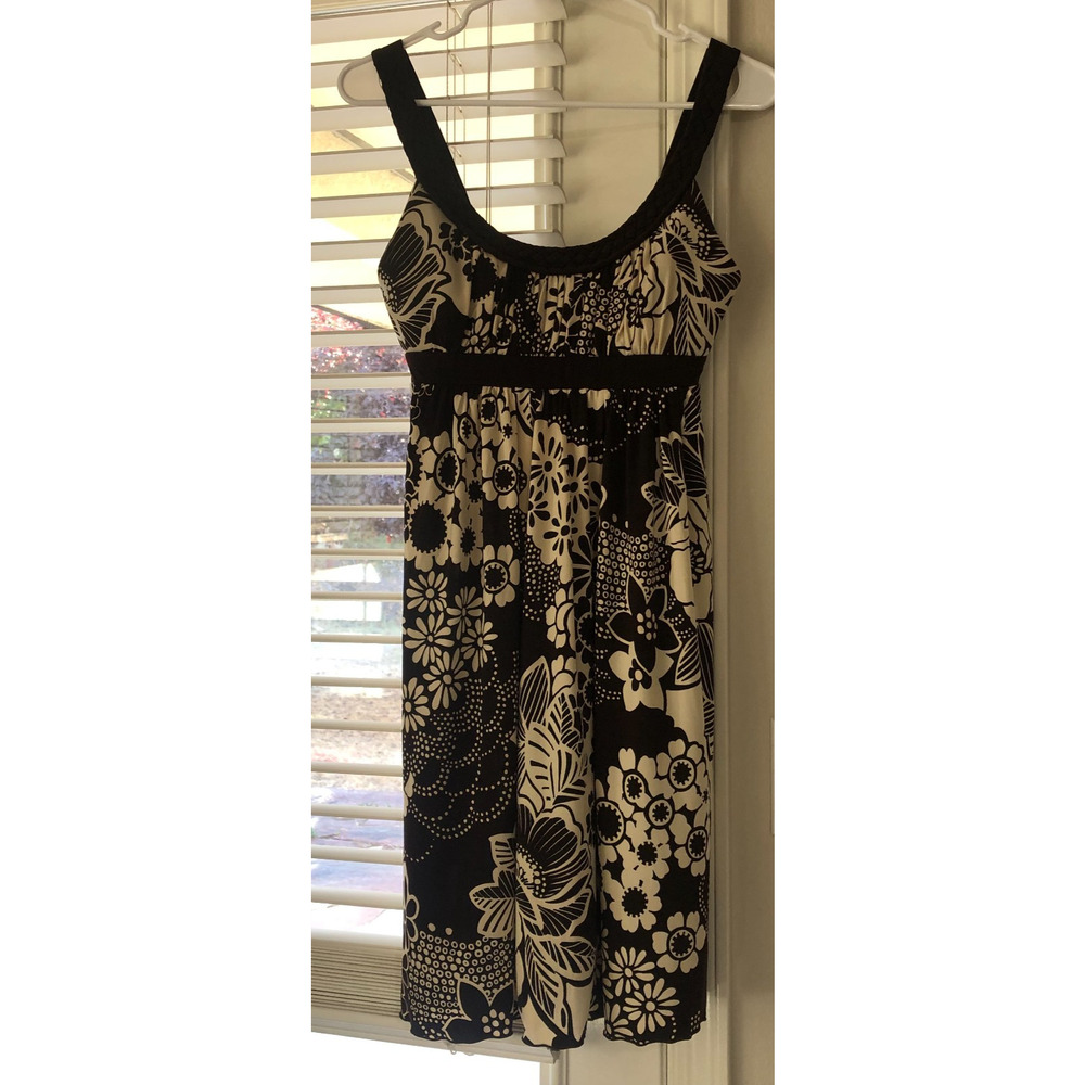 Y2K 90's Trixxi Babydoll Dress Cream Brown Floral Medium Empire Waist Fairy